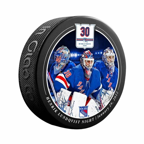HENRIK LUNDQVIST NEW YORK RANGERS RETIREMENT NIGHT STAT PUCK #30 1/28/22 Cover