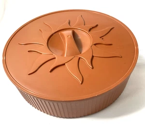 Nordic Ware Tortilla Pancake Warmer 10-inch, Round, Brown Sun Design Microwave - Picture 1 of 4