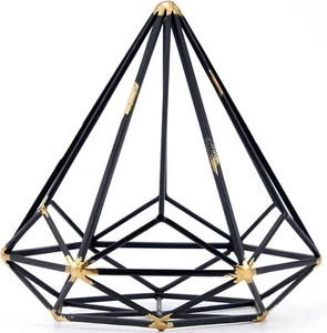 8 Zoll - schwarze Eisenkugel - Diamantform, geometrische Skulptur dekorative Kugel - Bild 1 von 6