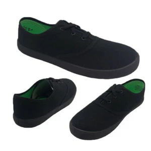 Grosby Gerry Boys Shoes Canvas Casual Lace up Flat Skate Youth Sizes - Picture 1 of 7