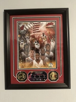 Placa de Campeones de la Conferencia Este Miami Heat 2005-2006 con superposición de oro 24k Foto 1 de 4