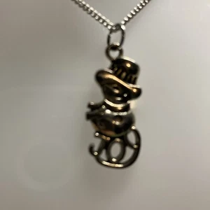 18” Handmade Silver Snowman Necklace - Picture 1 of 2