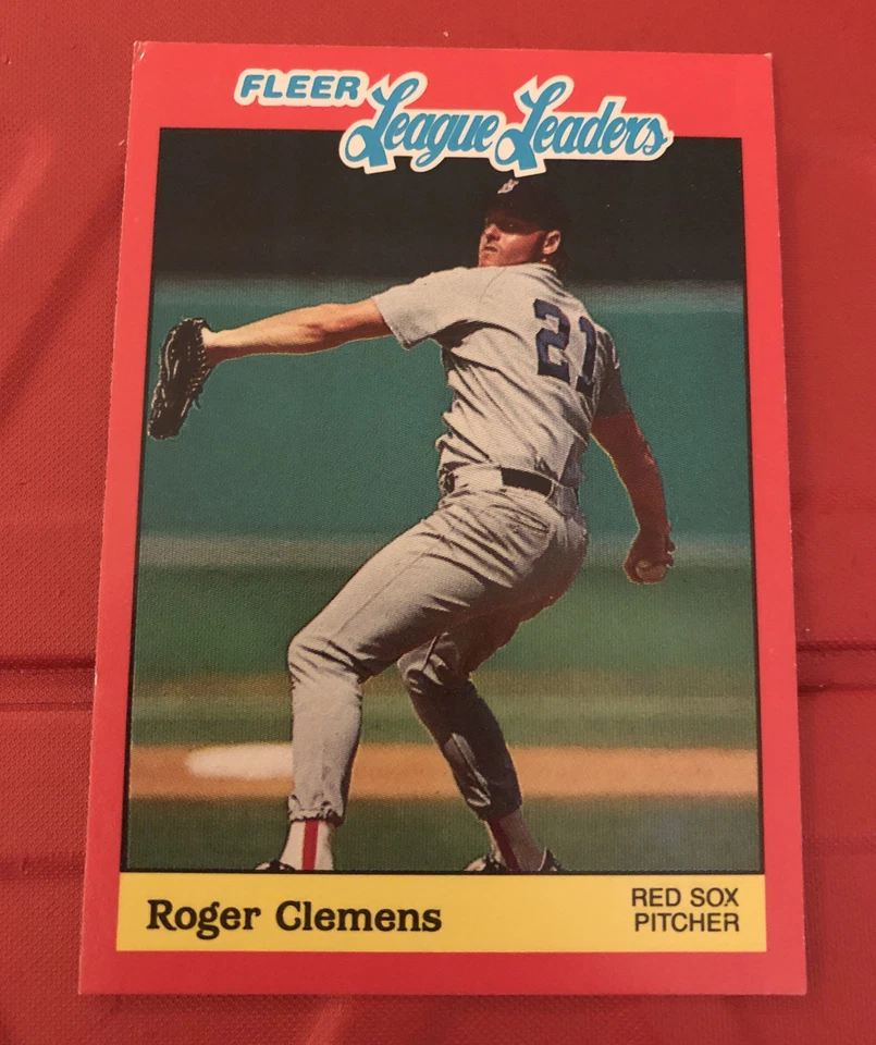 1989 Fleer League Leaders Roger Clemens Boston Red Sox Baseball Card  - Image 1 of 2