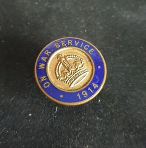 WW1 British Reserved Occupation On War Service-1914 Enamel Lapel Badge-Vaughtons - Picture 1 of 9