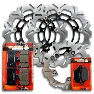 Rotores de disco delanteros + traseros + pastillas de freno para Yamaha YZF-R6 600 [2005-2016] - Imagen 1 de 6