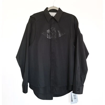 NUEVO Jordan Nike Air Manga Larga Botón a Presión Camisa Chaqueta Mediana Algodón $590 Foto 1 de 4