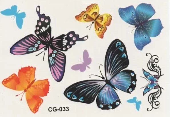 Schmetterlinge Temporäres Körper Tattoo Aufkleber Schmetterling Wasserdicht - CG-033