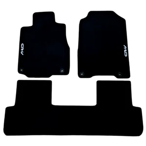 Car Floor Mats Velour For Honda CRV Waterproof Black Carpet Rugs Auto Liners New - Picture 1 of 10