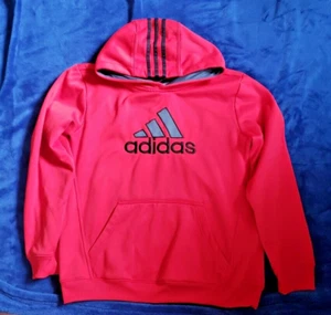 Adidas red and black, three stripe, kids hoodie size L-14/16 - Picture 1 of 5
