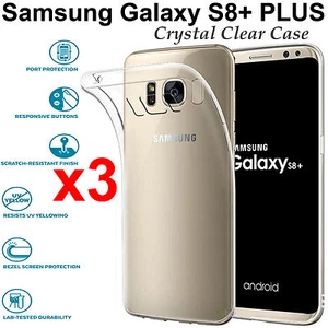 x3 For Samsung Galaxy s8+ PLUS transparent clear bumper cushion back case cover - Picture 1 of 6