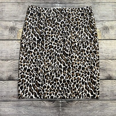 J Crew Mujer’s 4 Falda Lápiz Perfecta Estampado Leopardo Nueva Mobwife Foto 1 de 4