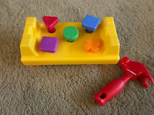 Fisher Price Tool Bench Tap & Turn Toy Vintage 2006 With Hammer