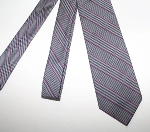 Brooks Brothers 346 Seidenkrawatte kariert adrett 3,25" blau lila beige efeu klassisch - Bild 1 von 4