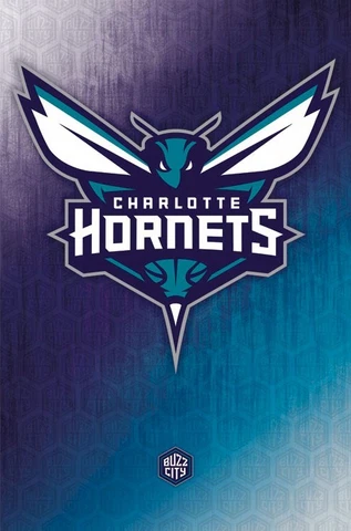 CHARLOTTE HORNETS POSTER ~ BUZZ LOGO 22X34 Basketball NBA 13369 North Carolina Cover