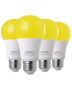 EDISHINE 4-Pack Dusk to Dawn Light Bulbs Automatic On/Off 2000K Amber Glow 600LM - Picture 1 of 9