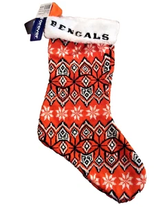 CINCINNATI BENGALS 17" CHRISTMAS KNIT STOCKING ~ NFL BRAND NEW - Picture 1 of 1