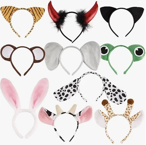 10 pz Animals Orecchie Collezione Fasce per Capelli Peluche Festa per Bambini Bambini - Foto 1 di 7