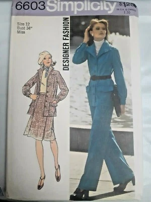 Pants Jacket Skirt 12 Simplicity Sewing Pattern 6603 Designer Fashion UC Safari  - Image 1 of 4