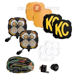 KC HiLiTES™ Flex Era® 4 LED Combo Lights Pair, Wiring, Spot Lenses, Amber Covers - Picture 1 of 8