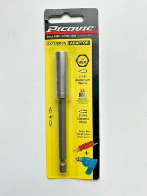 PICQUIC Extension Adapter 1/4" Hex Magnetic 4"  - Image 1 of 3