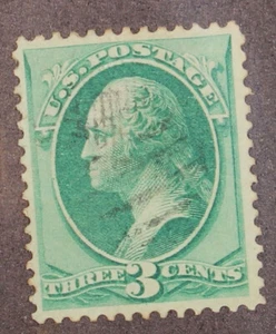 Scott 136 - 3 Cents Washington - Used - Nice Stamp Grilled Issue - SCV - $32.50 - Picture 1 of 2