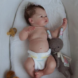 18In Real Newborn Girl Full Body Vinyl Silicone Reborn Baby Doll Anatomically - Picture 1 of 7