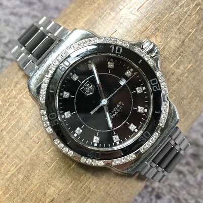 TAG Heuer Formula 1 Women WAH1312 Steel Ceramic Bracelet Quartz 31mm Watch 7" - Image 1 of 4