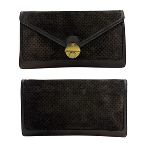 Bolso sin asas de cuero gamuza ETIENNE AIGNER vintage años 60 70 monograma RARO - Imagen 1 de 23