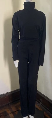 VTG '80’s EMANUEL UNGARO Black Stretch Catsuit S-M Shoulder Pads Mrs. Emma Peel - Image 1 of 4