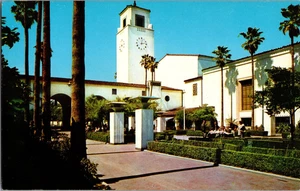 Postkarte South Patio Union Station Los Angeles Kalifornien Chrom unbesendet - Bild 1 von 3