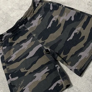 Abercrombie & Fitch Shorts Kids Boys 16 Black Gray Camo Embroidered Logo Sweats - Picture 1 of 19