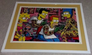 DEATH NYC ltd ed signed FRAMED animation art print 45x32cm Marge Simpson tattoo - Picture 1 of 2