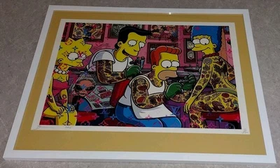 DEATH NYC ltd ed signed FRAMED animation art print 45x32cm Marge Simpson tattoo - Image 1 of 2