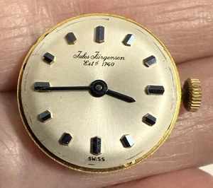 Vintage JULES JURGENSEN 17j Swiss FHF 35 Ladies Watch Movement 17.5mm Runs - Picture 1 of 8