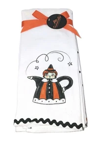 Johanna Parker Asciugamani Cucina Halloween Strega Carnevale Casetta Set x2 Asciugamani - Foto 1 di 10