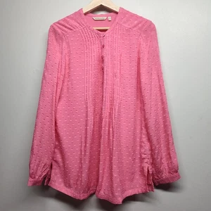 Top túnica Soft Surroundings mujer talla M rosa texturizado manga larga femenino - Imagen 1 de 8