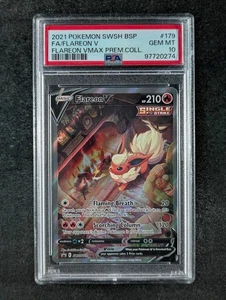 2021 Pokemon FLAREON V #SWSH179 Black Star Promo Prem. Coll. English PSA 10 - Picture 1 of 3