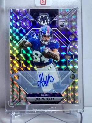2023 Panini Mosaic - Jalin Hyatt ROOKIE AUTO SILVER PRIZM #329 New York Giants - Image 1 of 2
