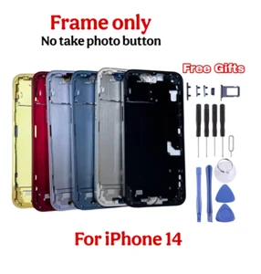 For iPhone 14 Middle Frame Bezel Housing SideButton Chassis Repair Replace Parts - Afbeelding 1 van 6