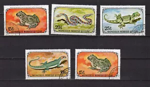 Mongolie 1972 batraciens et reptiles 5 timbres oblitérés /TE5058 - Foto 1 di 1
