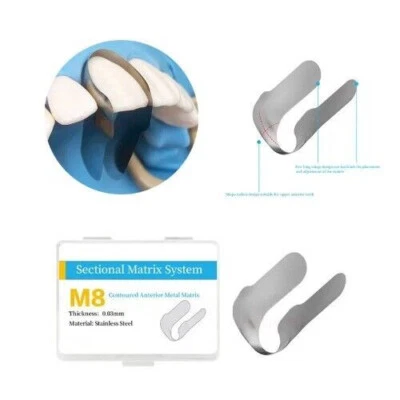 30 Pcs Dental Anterior Twin Matrices Cervical Matrix Fit For Unica TOR VM 1.533