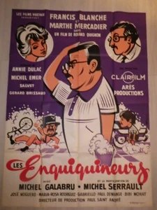 Affiche Cinema LES ENQUIQUINEURS Francis Blanche Michel Serrault LITHOGRAPHIEE - Picture 1 of 5
