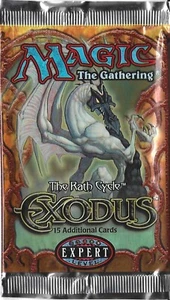 MTG: EXODUS empty Booster Pack wrapper; PERFECT opening, NO CARDS, 1998 - Picture 1 of 2