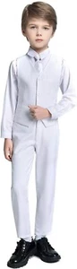 Boy's Suits Summer For Kids Formal Wedding Groom Vest Pants Suit Set Two Pieces - Picture 1 of 27