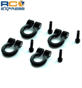 Hot Racing 1/10 Scale Aluminum Black Tow Shackle D-Rings (4) ACC80801 - Picture 1 of 3
