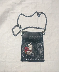 Sugar Skull Embroidery Embossed Mini Crossbody Bag - Picture 1 of 4