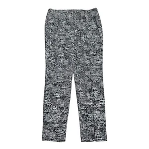 Chicos Travelers Pants Womens 0.5 Geometric White Black Stretch Elastic Waist - Picture 1 of 8