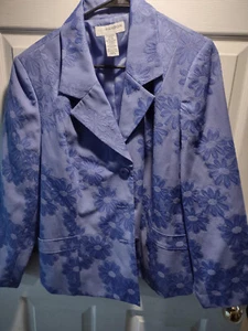 Sag Harbor Lavender Jacket W/ Embossed Florals Size 16w Z9 - Picture 1 of 6