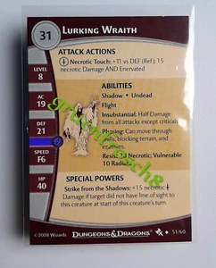 ►LURKING WRAITH ►51 U ►AGAINST THE GIANTS 2008 ►D&D MINIS ROLEPLAYING STATS CARD - Bild 1 von 2