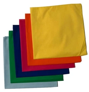 "Bandanas de color liso hechas en EE. UU. (paquete de 6) 100% algodón 22"" x 22" - Imagen 1 de 13